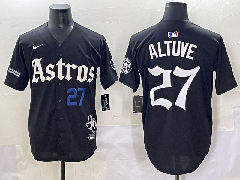 Men 2025 Houston Astros #27 Altuve Black Five generations Joint Name Nike MLB Jersey style 6->new york yankees->MLB Jersey